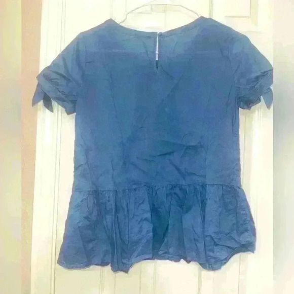 J CREW Embroidered tie-sleeve tee SIZE 00 - Picture 3 of 6